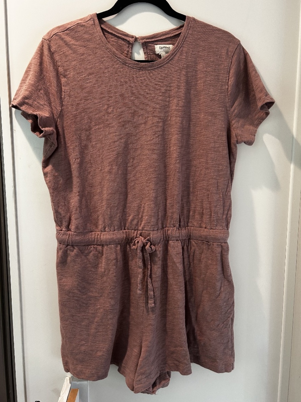UpWest Women's Cotton Romper in Mauve Size Large